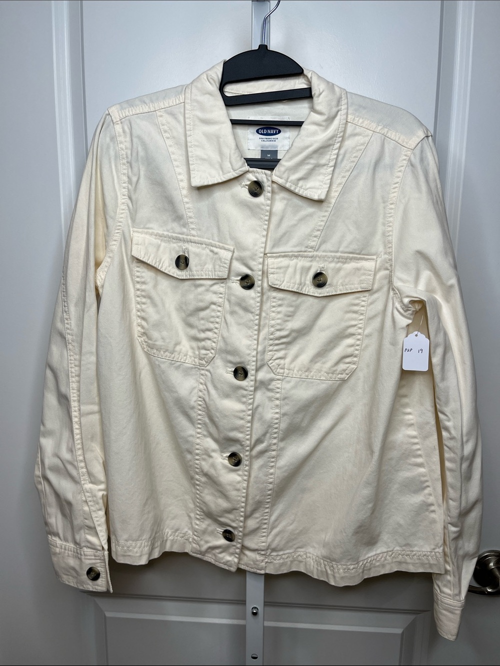 Old Navy Cream Button-Front Utility Jean Jacket - Women's Medium